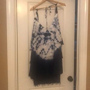 Blue and white tie dye dress